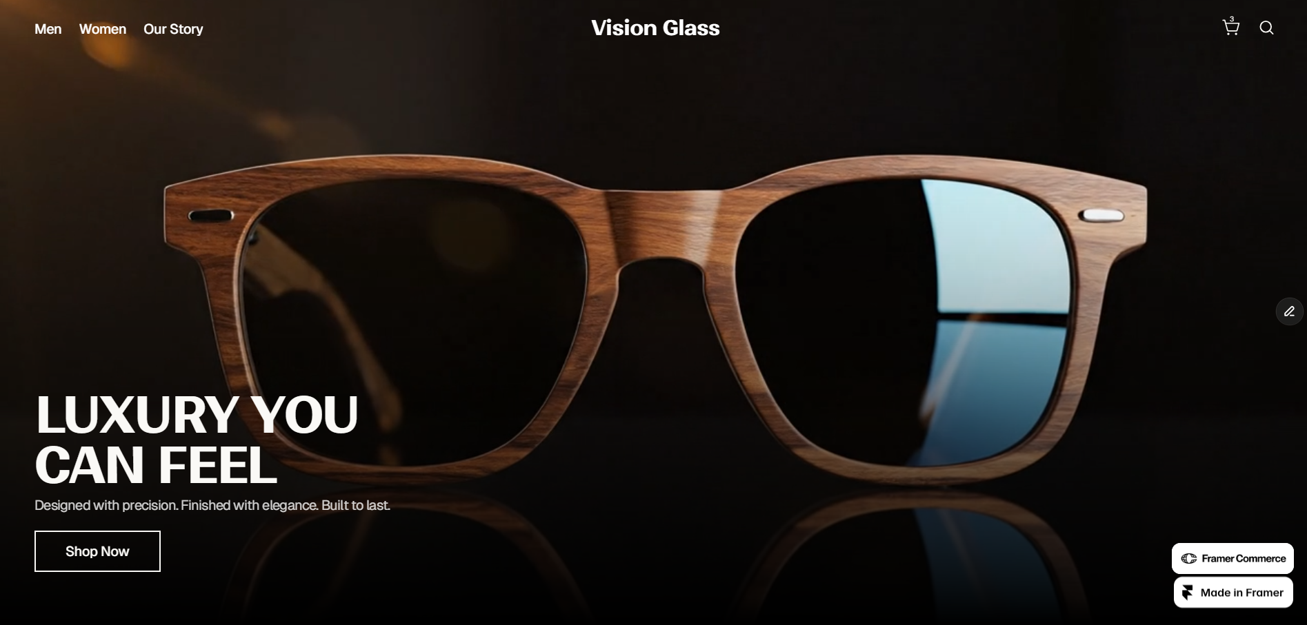 Vision Glass, High Ticket Sunglasses Brand E-Commerce Website